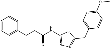 N-[5-(4-methoxybenzyl)-1,3,4-thiadiazol-2-yl]-3-phenylpropanamide 结构式