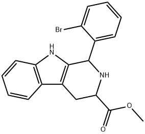 1-(2-溴苯基)-2,3,4,9-四氢-1H-吡啶并[3,4-B]吲哚-3-羧酸甲酯 结构式