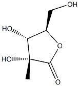 (3R,4R,5R)-3,4-dihydroxy-5-(hydroxymethyl)-3-methyldihydrofuran-2(3H)-one 结构式