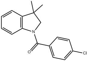 (4-Chlorophenyl)(3,3-dimethylindolin-1-yl)methanone 结构式