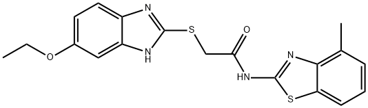 2-[(5-ethoxy-1H-benzimidazol-2-yl)sulfanyl]-N-(4-methyl-1,3-benzothiazol-2-yl)acetamide 结构式