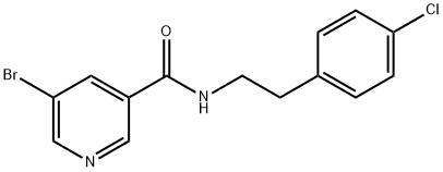 5-bromo-N-[2-(4-chlorophenyl)ethyl]pyridine-3-carboxamide 结构式