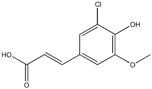 3-(3-chloro-4-hydroxy-5-methoxy-phenyl)prop-2-enoic acid
 结构式