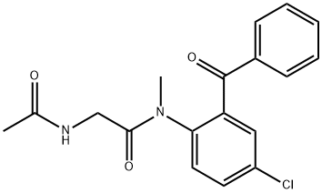 2-乙酰氨基-N-(2-苯甲酰-4-氯苯基)-N-甲基乙酰胺 结构式