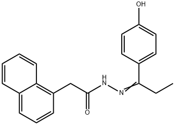 (E)-N'-(1-(4-hydroxyphenyl)propylidene)-2-(naphthalen-1-yl)acetohydrazide 结构式