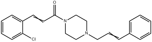 (2E)-3-(2-chlorophenyl)-1-{4-[(2E)-3-phenylprop-2-en-1-yl]piperazin-1-yl}prop-2-en-1-one 结构式