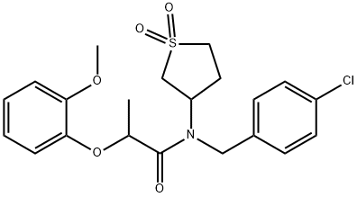 N-(4-chlorobenzyl)-N-(1,1-dioxidotetrahydrothiophen-3-yl)-2-(2-methoxyphenoxy)propanamide 结构式