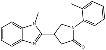 4-(1-methyl-1H-benzimidazol-2-yl)-1-(2-methylphenyl)pyrrolidin-2-one 结构式