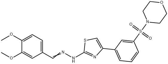 4-[(3-{2-[(2E)-2-(3,4-dimethoxybenzylidene)hydrazinyl]-1,3-thiazol-4-yl}phenyl)sulfonyl]morpholine 结构式