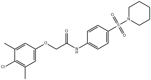 2-(4-chloro-3,5-dimethylphenoxy)-N-[4-(piperidin-1-ylsulfonyl)phenyl]acetamide 结构式