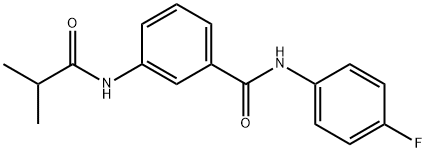 N-(4-fluorophenyl)-3-[(2-methylpropanoyl)amino]benzamide 结构式