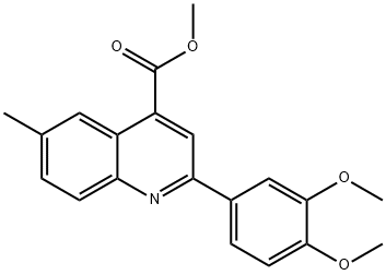 methyl 2-(3,4-dimethoxyphenyl)-6-methylquinoline-4-carboxylate 结构式
