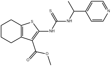 methyl 2-(3-(1-(pyridin-4-yl)ethyl)thioureido)-4,5,6,7-tetrahydrobenzo[b]thiophene-3-carboxylate 结构式