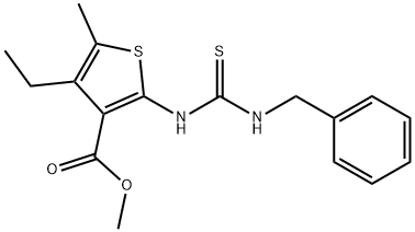 methyl 2-(3-benzylthioureido)-4-ethyl-5-methylthiophene-3-carboxylate 结构式