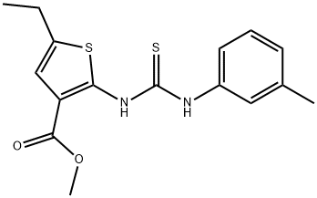 methyl 5-ethyl-2-(3-(m-tolyl)thioureido)thiophene-3-carboxylate 结构式