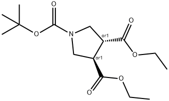 (3R,4R)-1-tert-butyl 3,4-diethyl pyrrolidine-1,3,4-tricarboxylate 结构式