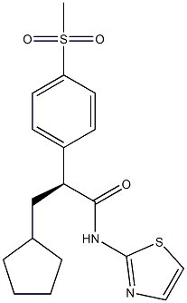 (S)-3-CYCLOPENTYL-2-(4-METHANESULFONYL-PHENYL)-N-THIAZOL-2-YL-PROPIONAMIDE 结构式