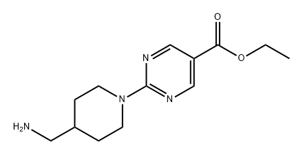 ethyl 2-(4-(aminomethyl)piperidin-1-yl)pyrimidine-5-carboxylate 结构式