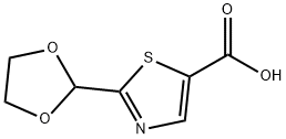 2-(1,3-二氧戊环-2-基)噻唑-5-甲酸 结构式