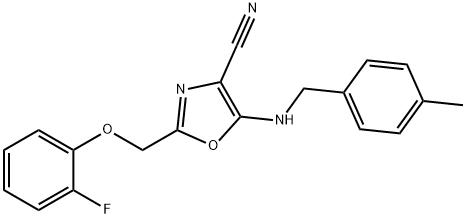 2-[(2-fluorophenoxy)methyl]-5-[(4-methylbenzyl)amino]-1,3-oxazole-4-carbonitrile 结构式