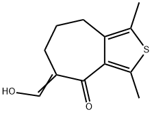 5-(羟基亚甲基)-1,3-二甲基-5,6,7,8-四氢-4H-环庚三烯并[C]噻吩-4-酮 结构式