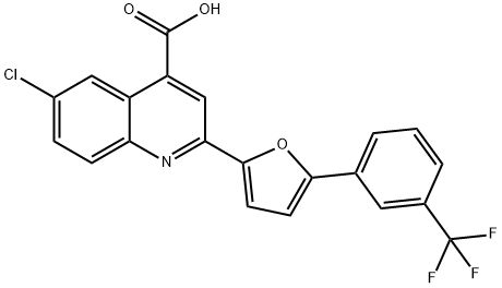 6-chloro-2-{5-[3-(trifluoromethyl)phenyl]furan-2-yl}quinoline-4-carboxylic acid 结构式