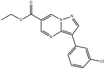 Ethyl 3-(3-chlorophenyl)pyrazolo[1,5-a]pyrimidine-6-carboxylate 结构式