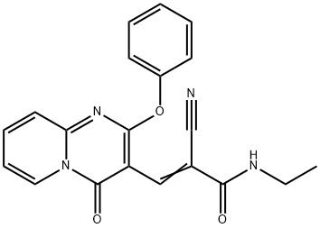 (2E)-2-cyano-N-ethyl-3-(4-oxo-2-phenoxy-4H-pyrido[1,2-a]pyrimidin-3-yl)prop-2-enamide 结构式