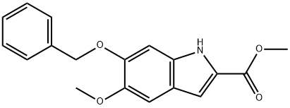 甲基 6-(苄氧基)-5-甲氧基-1H-吲哚-2-甲酸基酯 结构式