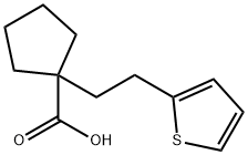 1-(2-(噻吩-2-基)乙基)环戊烷-1-羧酸 结构式