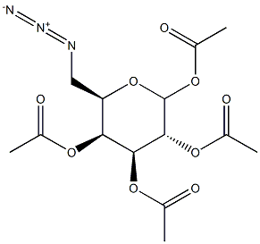 6-叠氮基-6-脱氧-D-吡喃半乳糖 1,2,3,4-四乙酸酯 结构式