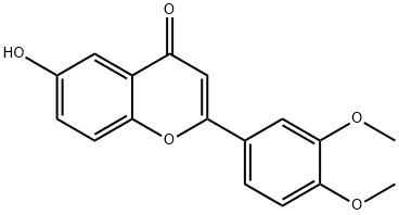 6-羟基-3',4'-二甲氧基黄酮 结构式