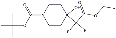 tert-butyl 4-(2-ethoxy-1,1-difluoro-2-oxoethyl)-4-hydroxypiperidine-1-carboxylate 结构式