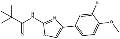 N-[4-(3-bromo-4-methoxyphenyl)-1,3-thiazol-2-yl]-2,2-dimethylpropanamide 结构式