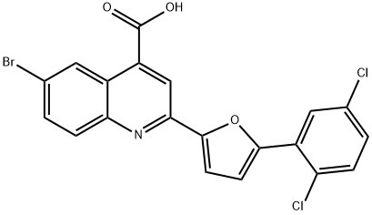 6-bromo-2-[5-(2,5-dichlorophenyl)furan-2-yl]quinoline-4-carboxylic acid 结构式