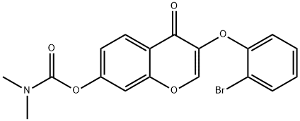 3-(2-bromophenoxy)-4-oxo-4H-chromen-7-yl dimethylcarbamate 结构式