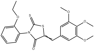 (5Z)-3-(2-ethoxyphenyl)-2-thioxo-5-(3,4,5-trimethoxybenzylidene)-1,3-thiazolidin-4-one 结构式