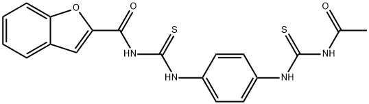 N-({4-[(acetylcarbamothioyl)amino]phenyl}carbamothioyl)-1-benzofuran-2-carboxamide 结构式