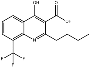 2-Butyl-4-hydroxy-8-(trifluoromethyl)quinoline-3-carboxylic acid 结构式