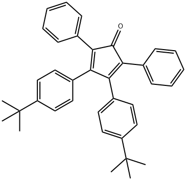 3,4-bis(4-tert-butylphenyl)-2,5-diphenylcyclopenta-2,4-dienone 结构式