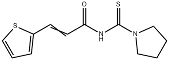 (2E)-N-(pyrrolidin-1-ylcarbonothioyl)-3-(thiophen-2-yl)prop-2-enamide 结构式