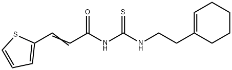 (2E)-N-{[2-(cyclohex-1-en-1-yl)ethyl]carbamothioyl}-3-(thiophen-2-yl)prop-2-enamide 结构式