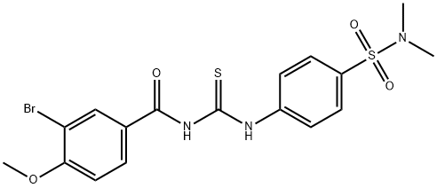 3-bromo-N-[({4-[(dimethylamino)sulfonyl]phenyl}amino)carbonothioyl]-4-methoxybenzamide 结构式
