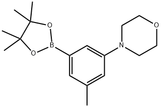 4-[3-methyl-5-(4,4,5,5-tetramethyl-1,3,2-dioxaborolan-2-yl)phenyl]morpholine 结构式