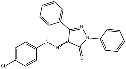 (4E)-4-[2-(4-chlorophenyl)hydrazinylidene]-2,5-diphenyl-2,4-dihydro-3H-pyrazol-3-one 结构式