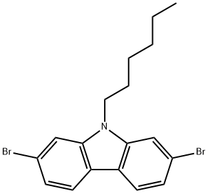2,7-二溴-N-己基咔唑 结构式