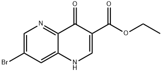 7-溴-4-氧代-1,4-二氢-1,5-萘啶-3-羧酸乙酯 结构式