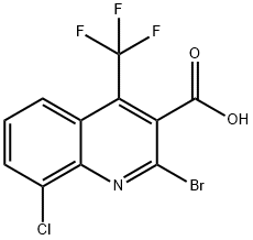 2-溴-8-氯-4-(三氟甲基)喹啉-3-羧酸 结构式