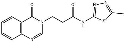 N-(5-methyl-1,3,4-thiadiazol-2-yl)-3-(4-oxoquinazolin-3(4H)-yl)propanamide 结构式