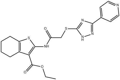 ethyl 2-[({[5-(pyridin-4-yl)-4H-1,2,4-triazol-3-yl]sulfanyl}acetyl)amino]-4,5,6,7-tetrahydro-1-benzothiophene-3-carboxylate 结构式